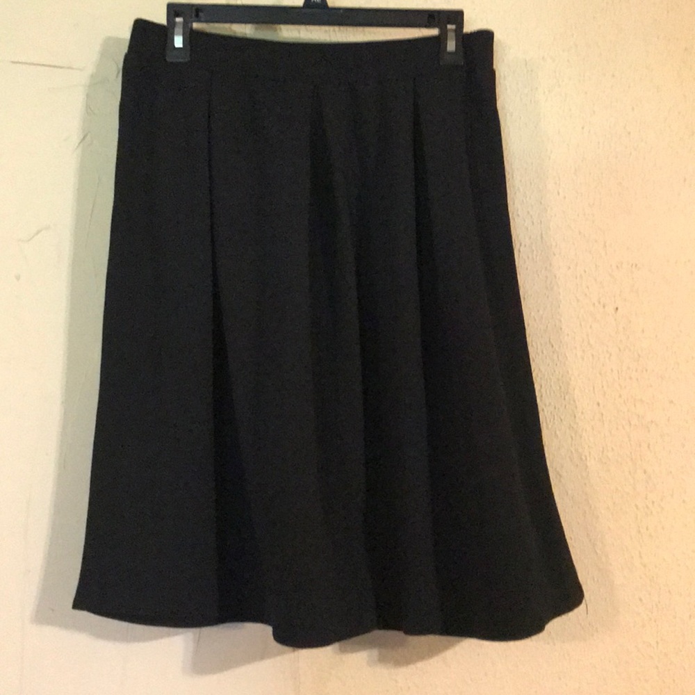 Black below the knee skirt